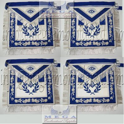 Blue lodge Master Mason Apron - with wreath