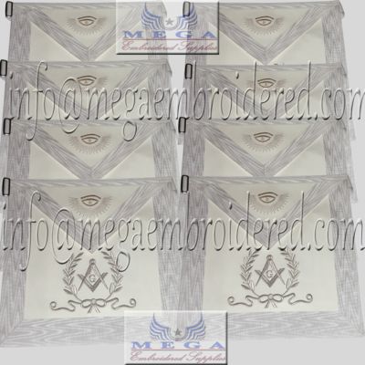 Master Mason Apron White Embroidered