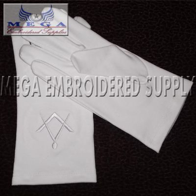 Masonic White Cotton Gloves